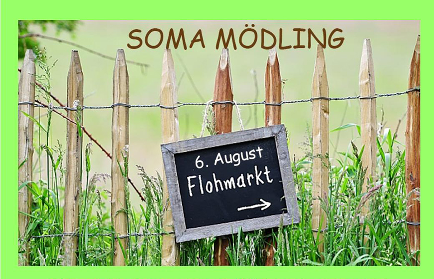 Wegweiser SOMA Flohmarkt am 6. August