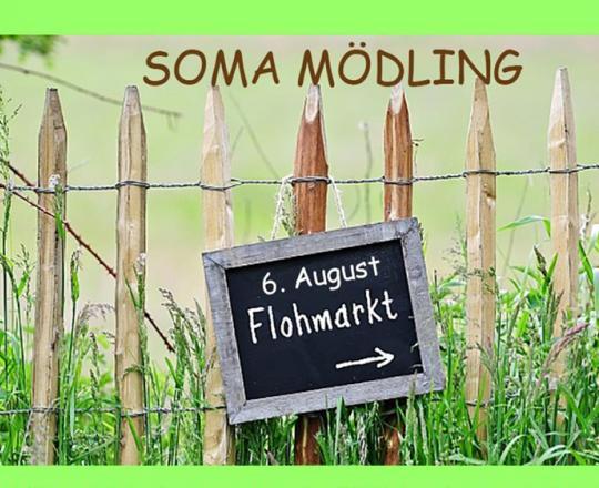 Wegweiser SOMA Flohmarkt am 6. August