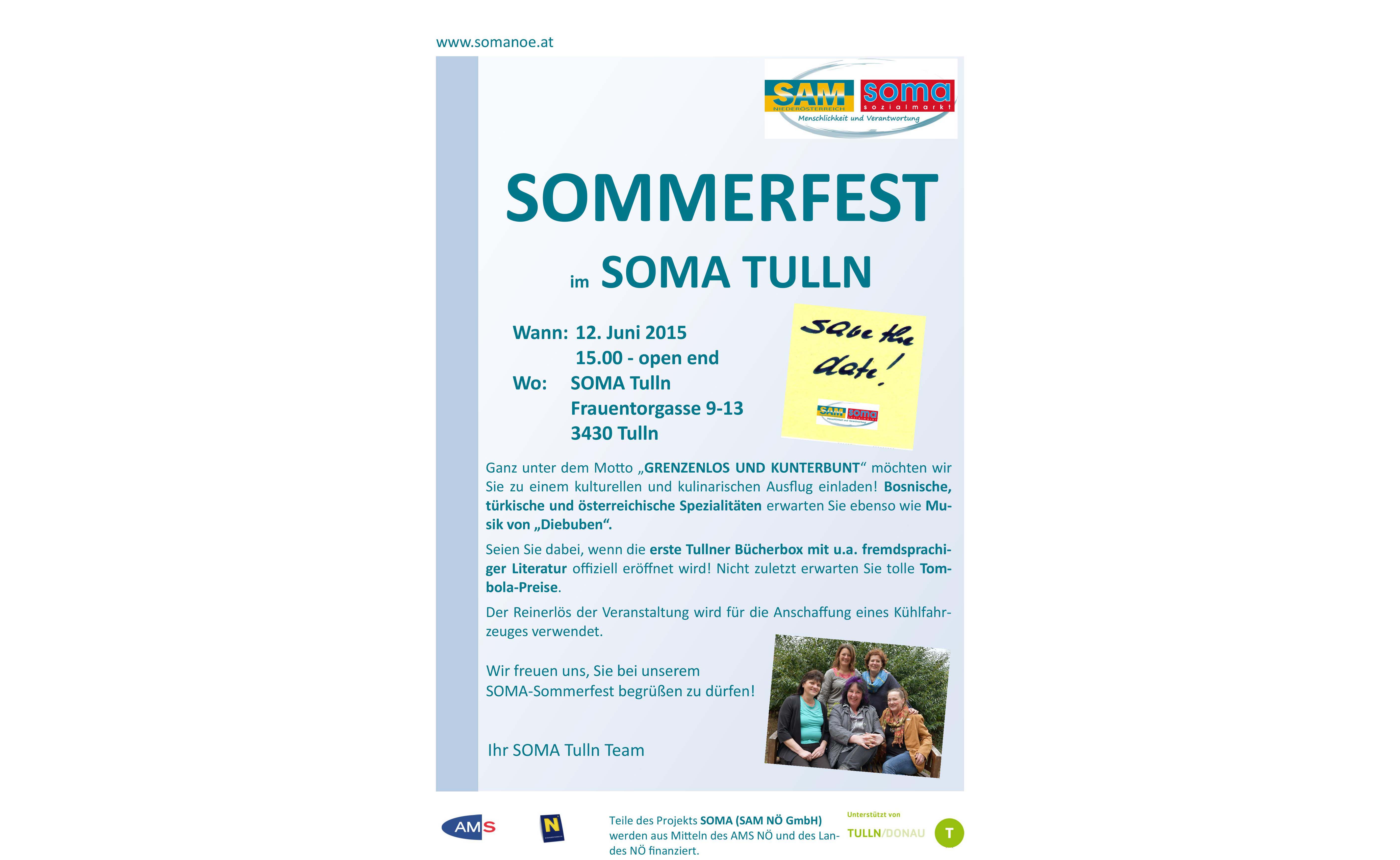 Einladung Tullner SOMA Sommerfest