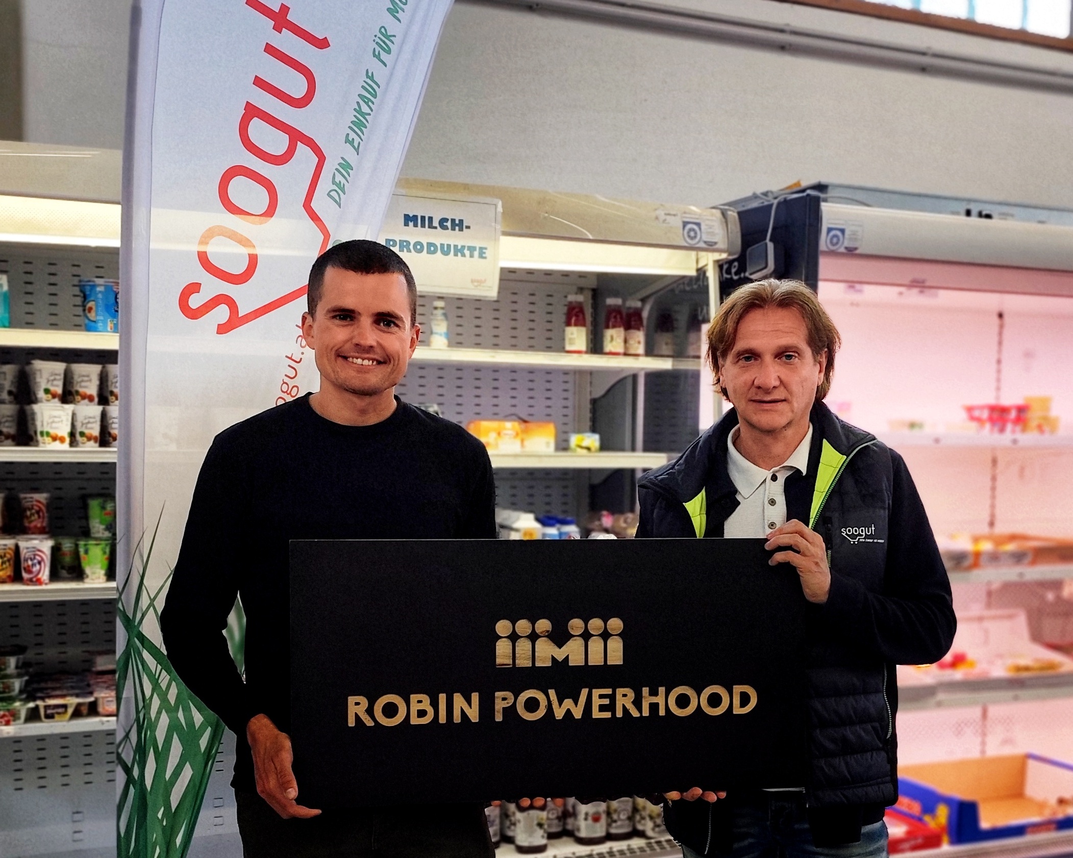 Wolfgang Brillmann von soogut und Valentin Neuhauser von Robin Powerhood verbinden soziale Hilfe mit Nachhaltigkeit.